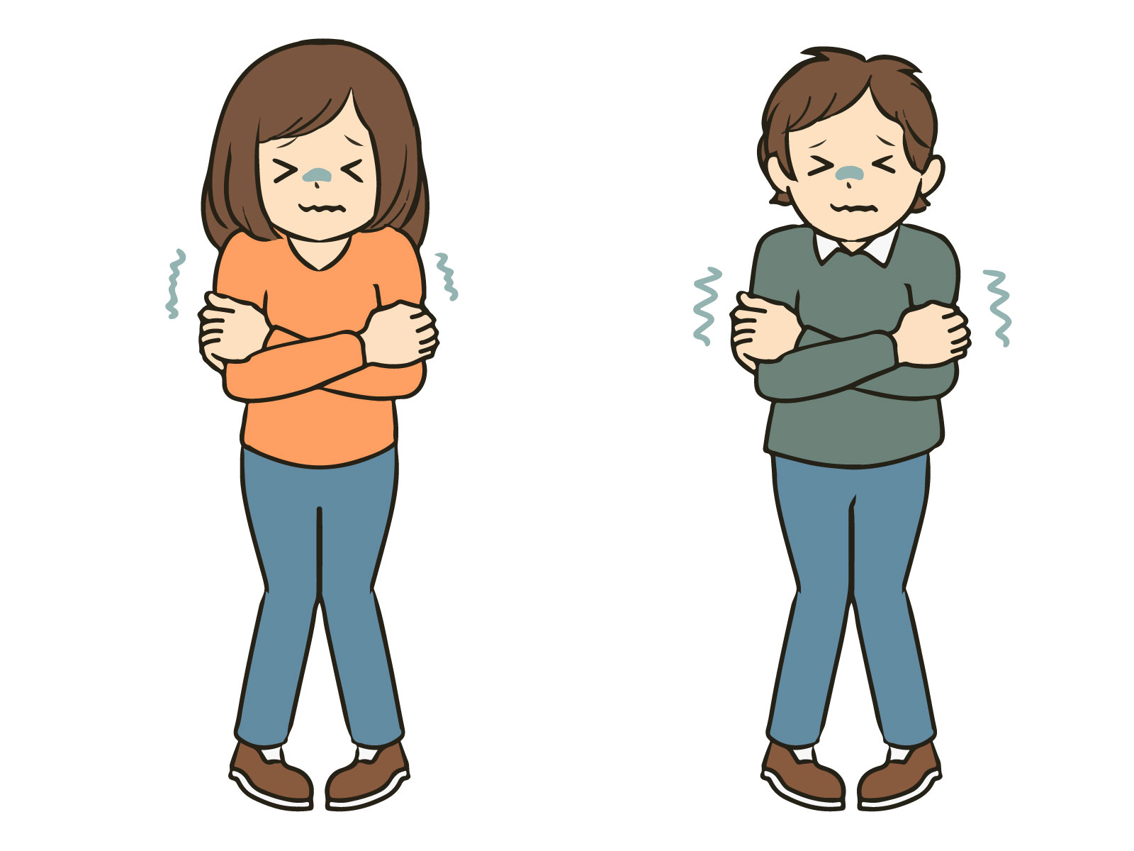 寒さを感じた時の姿勢